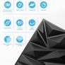3D Wall Panels for Interior Decor, Modern Diamond Textured Accent Paneling for Gaming Living Room TV Background, 12 x 12 Inch Black 33 pack Image 4
