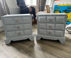 Up-cycled bedside lockers