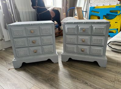 Up-cycled bedside lockers