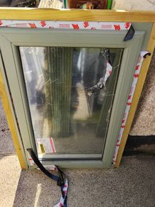 PVC windows 47and half inches long by 27 inches wide.Never used