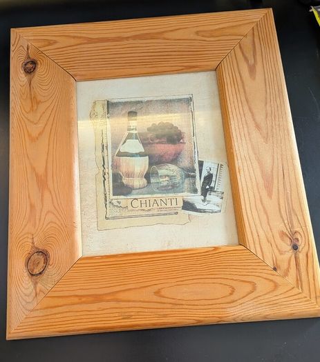 Pair Kitchen Prints Cappuccino Chianti Framed Coffee Wine Wall Art