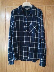 Ladies Navy and White Shirt