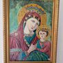 Hand painted Icon Madonna & Child Oil on Canvas Image 4