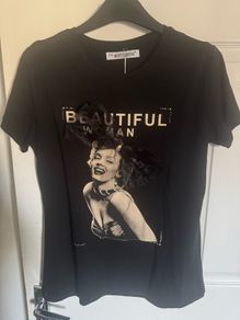 BNWT Monte Cervino Beautiful woman black top size L/XL UK 14 EU42 Postage included