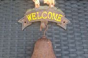 Vintage outdoor garden "WELCOME" cast iron Bell