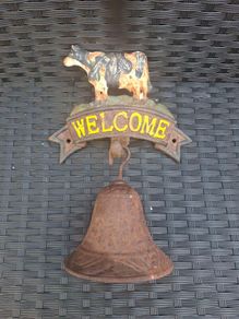Vintage outdoor garden "WELCOME" cast iron Bell