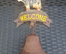 Vintage outdoor garden "WELCOME" cast iron Bell