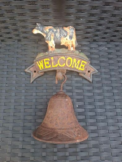 Vintage outdoor garden "WELCOME" cast iron Bell