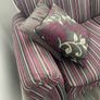 Quality Grey stripped Sofa with matching arm covers and cushions Image 2