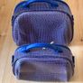 Blue alligator style travel accessory bags Image 2