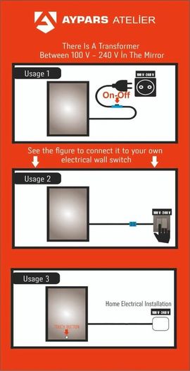 Asymmetrical LED Bathroom Mirror 50 X 50 cm
