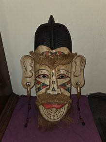 Large carved African Mask wall hanging