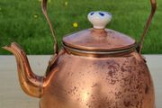 Vintage copper tea kettle
