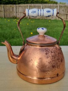 Vintage copper tea kettle