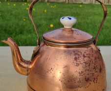 Vintage copper tea kettle