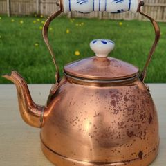 Vintage copper tea kettle