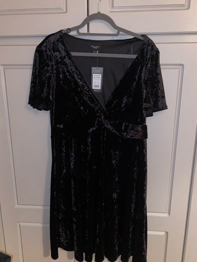 New Look Black Velvet Dress