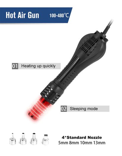 800W SMD Soldering Station Quick Heat Electric Hot Air Gun 2 in 1 Led Display Electric Soldering Iron BGA Rework Welding Station