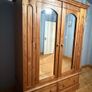 Solid Pine Mirrored Wardrobe Image 4