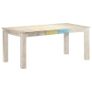 Dining Table White 180x90x76 cm Solid Mango Wood Image 2