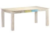 Dining Table White 180x90x76 cm Solid Mango Wood