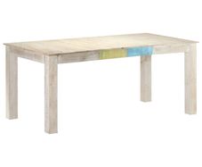 Dining Table White 180x90x76 cm Solid Mango Wood