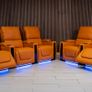 3+2 Orange Sienna Electric Leather Leather Recliner Sofa Image 3