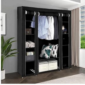 BRAND NEW Clothes Storage Organizer Shelf With Rack Non-Woven Fabrics Portable Bedroom Furniture 175x150x45cm