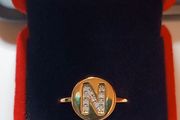 Sterling silver gold plated ring size T