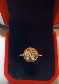 Sterling silver gold plated ring size T