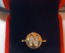 Sterling silver gold plated ring size T