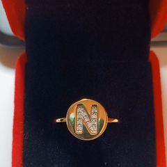 Sterling silver gold plated ring size T