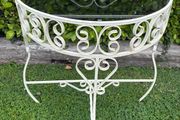 Vintage Kitsch demilune wrought iron table c1950 (2)