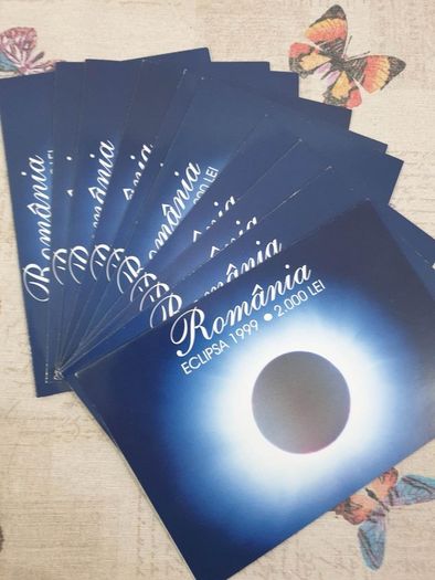 Romania 2000 lei ECLIPSE 1999 in original folder