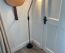 Halogen Lamp Tall Black Metal