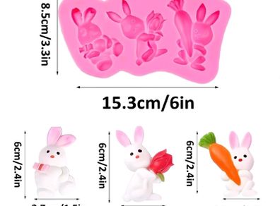 3 Easter Bunny chocolate mould