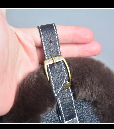 Natural Rex Rabbit Fur, Sheepskin Leather Winter Hat