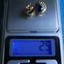Vintage Rolled Gold round blue cabochon Ridge swirl Stud earrings Image 8