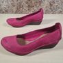 womens CLARKS Forest Lagoon Raspberry pink nubuck leather slip on wedge heel shoes pumps Size UK 3 D EU 36 Image 7