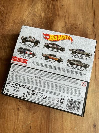 Hot Wheels Rare Zamac 6 Car Multi Pack- Chevy Silverado off road, 2016 BMW M2, 1974 Brazilian Dodge Charger, Datsun Bluebird Wagon (510), King Kuda, 2010 Ford GT500 Super Snake