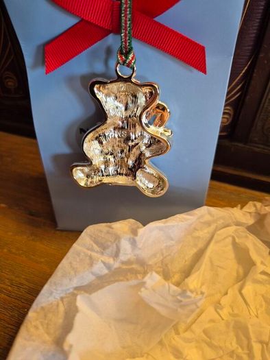 2019 Newbridge Silverware Christmas Bear Ornament, Silver Plated, Mint Condition, Original Packaging