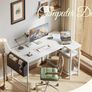 Small L Shaped Desk with Power Outlets,120x70 cm Image 3