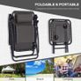 NEW SALE | 3pcs Sun Lounger Chairs with Table, Folding Zero Gravity Chairs, W/ Cup Holders, Grey Image 3