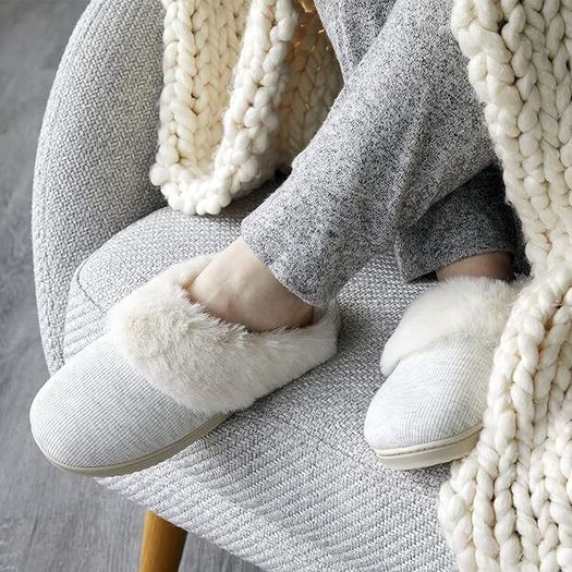 DEARFORMS Rib Knit Slipper Shoes 7/8 New    -  Great House Shoes