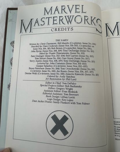 Marvel Masterworks X Men Vol 12 101-110 1990 Hardcover 1st Print Claremont