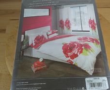 Gaveno Cavailia Grace King Size Duvet Set White Red Floral Polycotton Bedding NEW