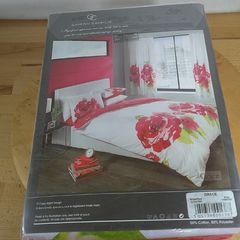 Gaveno Cavailia Grace King Size Duvet Set White Red Floral Polycotton Bedding NEW