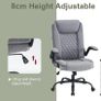 Ergonomic Office Chair Computer Chair Executive Office Chair with Flip Up Armrest High Back Rocking Function Height Adjustable Comfortable Desk Chair for Home Office Fabric Grey Image 7
