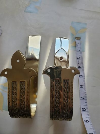 Vintage Brass Curtain Holdbacks