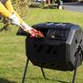 Double Chamber Drum Composter 160 Litres Black Rotatable Image 2